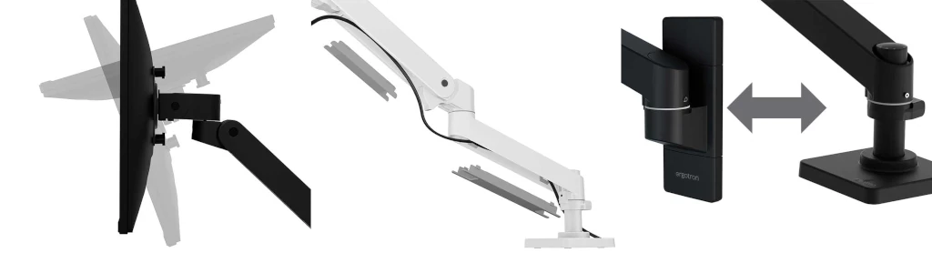 Biały uchwyt ścienny na monitor Ergotron LX Pro Wall z nowymi funkcjami